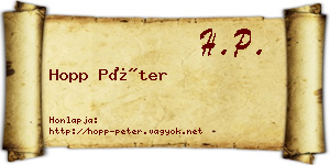 Hopp Péter névjegykártya