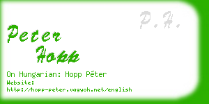 peter hopp business card
